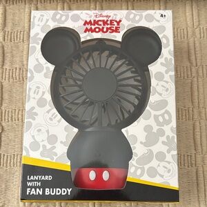 DISNEY Mickey Mouse Shaped Portable Fan & Lanyard Buddy